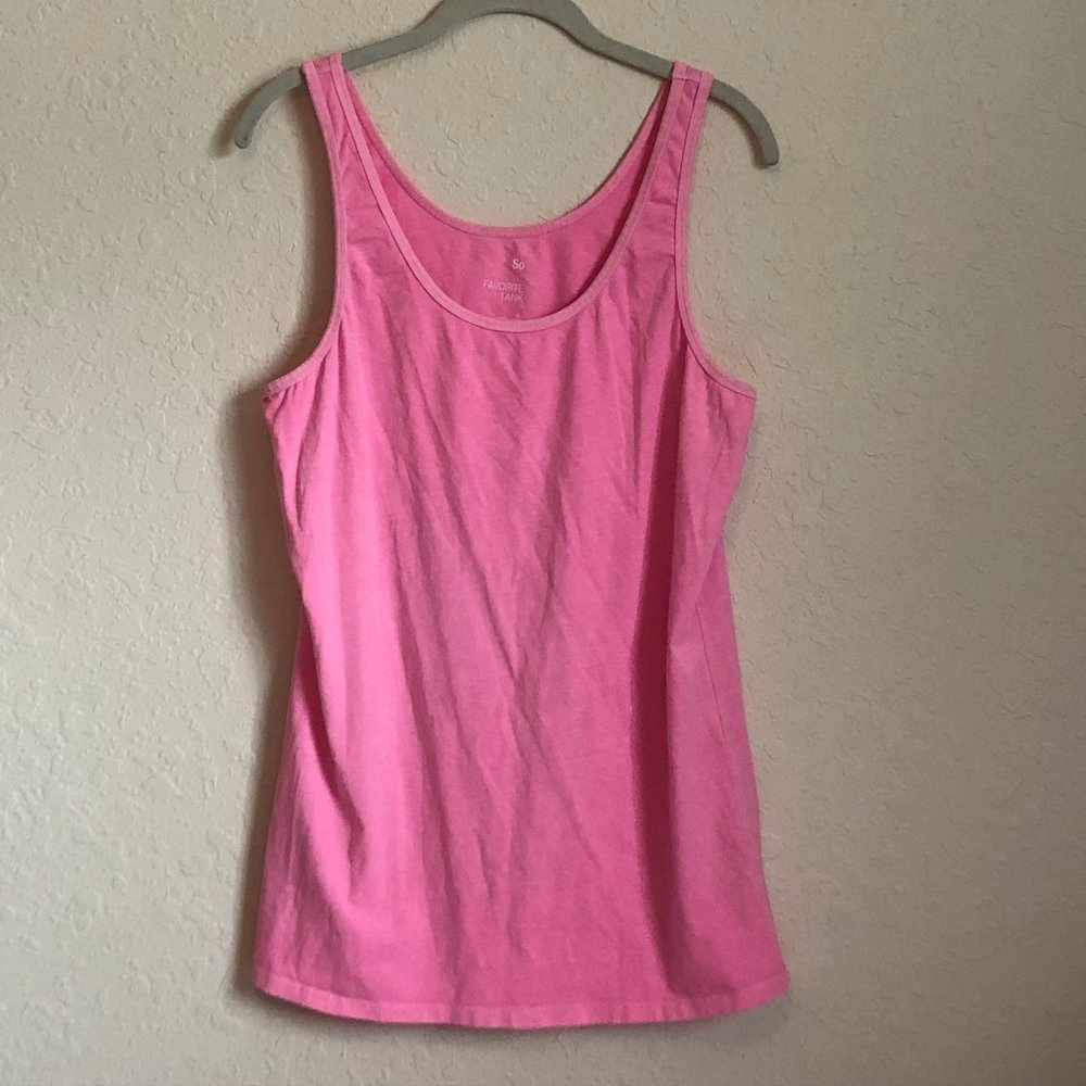 NWOT SO Favorite Tank bright neon pink XL